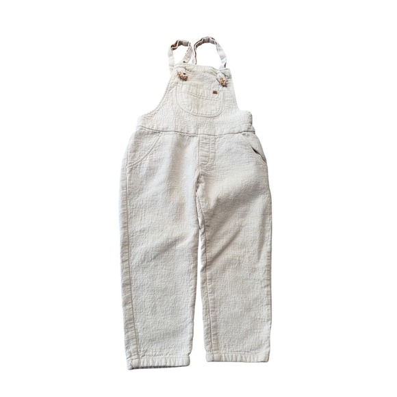 Zara Other - Zara Girls Cream Textured Overalls Floral Lining Size 6/7 122cm